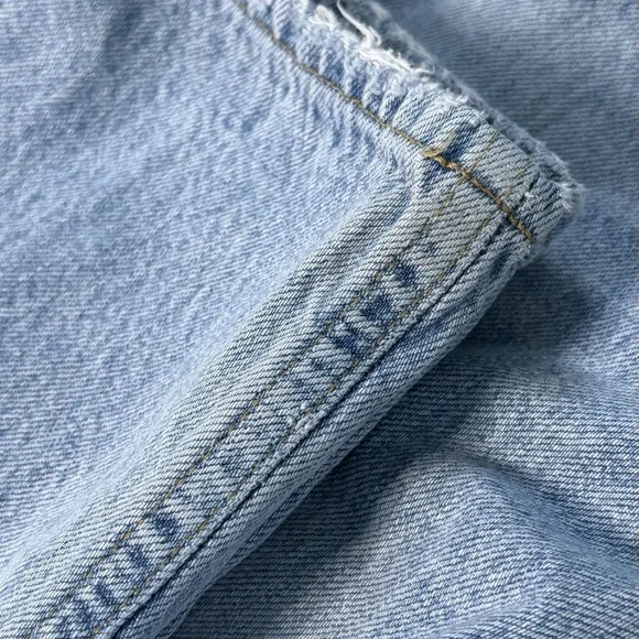 Revolve Agolde‎ Criss Cross Jeans Womens 24 Light Wash Made USA Flawed - Picture 13 of 15